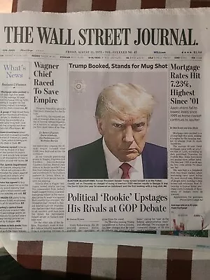 $12.55 • Buy Donald Trump Elnemy Of Democracy Georgia Mugshot Wall Street Journal 8/25 2023