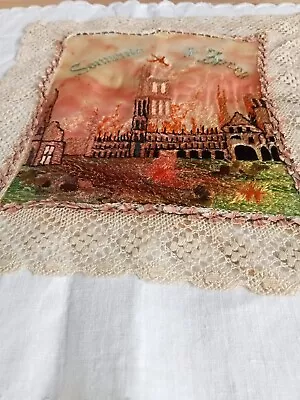 £9 • Buy World War 1 Memorabilia Souvenir Of Ypres Hand Stitched Handkerchief 