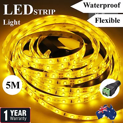 $10.45 • Buy Yellow Waterproof 12V 5M 2835 SMD 300 Leds LED Strip Lights Car Boat Caravan