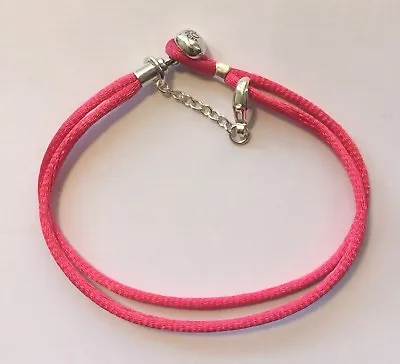 Pandora Moments Fabric Friendship Cord Bracelet Safety Chain READ DESCRIPTION • £8