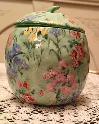 £65 • Buy Large Size Vintage Beautiful Shelley Melody Chintz Lidded Preserves , Sugar Jar