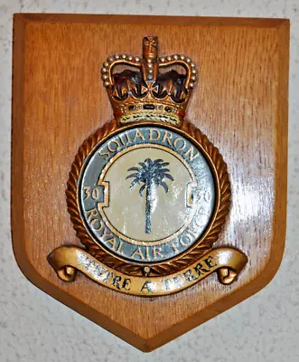 Vintage Metal And Wood 30 Squadron Royal Air Force Wall Plaque Shield Crest RAF • £40