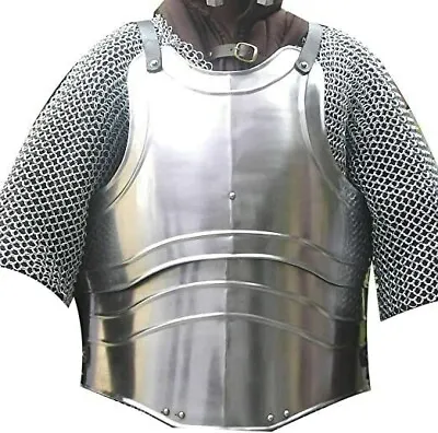 Medieval 18 Gauge Steel Body Armor Breast Plate Fluted Cuirass LARP Costume • $181.79