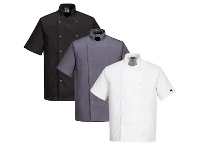 Chefs Food Kitchen Catering Industry Unisex  Short Sleeve Jacket Uniform • £19.59