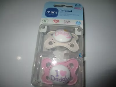 Mam Original 'i Love Daddy' Dummies. 2 - 6 Months. Orthodontic. • £8.99