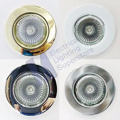 2 X GU10 MAINS 240 V FIXED DOWNLIGHT DOWNLIGHTER SPOTLIGHT RECESSED CEILING • £7.60