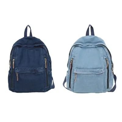 Denims Laptop Backpack Travel Bag Bookbags Casual Shoulder Bag For Women Men • $36.18