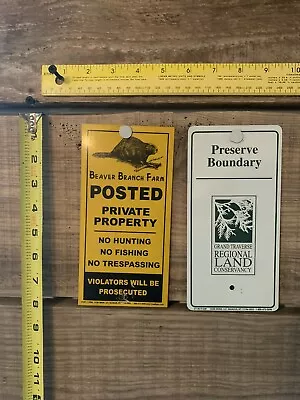 2 Posted Boundary Marker Signs Beaver Branch Farm Wildlife Hunting  • $7.99