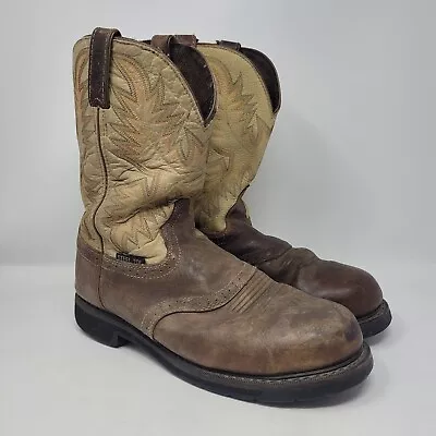 Justin Boots Mens 12EE Brown Leather Superintendent Work Steel Toe WK4661 • $38