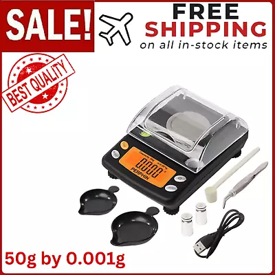 Milligram Scale 50g By 0.001g Mg Scale USB Digital Powder Scale Large LCD Dis • $25.99