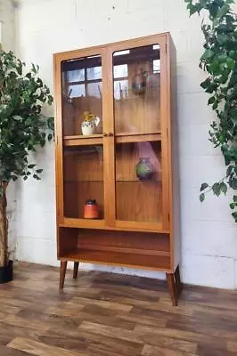 Vintage G Plan Fresco Teak & Glass Bookcase Glazed Cabinet Mid-Century • £195