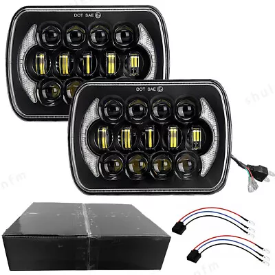 Pair 7x6  5x7  LED Headlights Hi/Lo Beam DRL For Toyota Hilux 1983-2004+Harness • $54.95