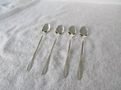 Set Of 4~[ H&t Mfg.co. ]  Silverplated [7-5/8  ] Icedtea Spoons ~~clean!!! • $11.88