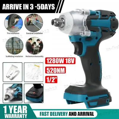 520NM 18V Driver Replace For MAKITA DTW285Z Cordless Brushless Impact Wrench UK • £23.99