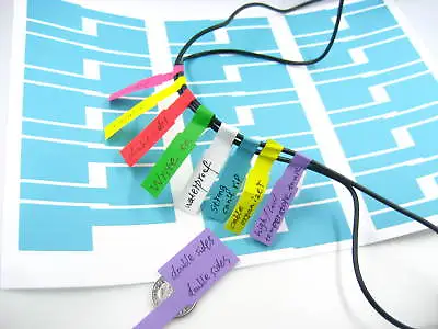 Blank Waterproof Double Sided Printable Write On Cable Sticker Cable Tie Marker • £3.49