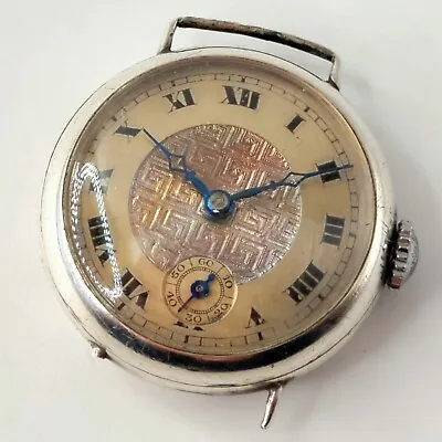 £55 • Buy 1925 SILVER HALLMARKED WATCH TRENCH STYLE ANTIQUE VINTAGE ART DECO 1920s