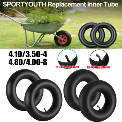 2/4x Inner Tube 4.10/3.50-4 4.80/4.00-8 Heavy Duty Bent/Straight Valve Stem UK • £15.99