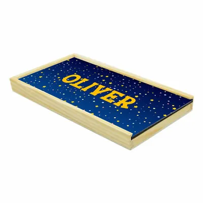 £12.99 • Buy Personalised Any Name Stars Wooden Pencil Box Stationary Box Gift 31