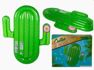 Jumbo Quality Novelty Cactus Shaped Inflatable Swim Pool Float Raft Lilo Lounger • £16.95