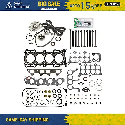 Head Gasket Set MLS Timing Belt Kit Water Pump Fit 94-97 Honda F22B2 F22B6 • $144.99