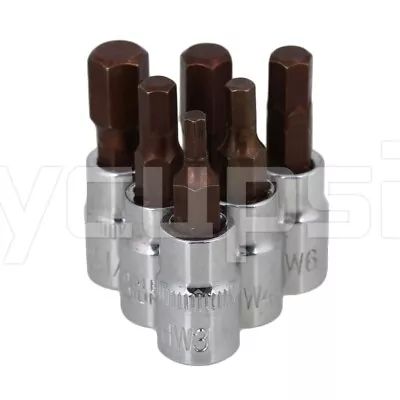 6Pcs 3-8Mm Metric 1/4 Inch Allen Key Hex Drive Bit Socket Set • $9.59