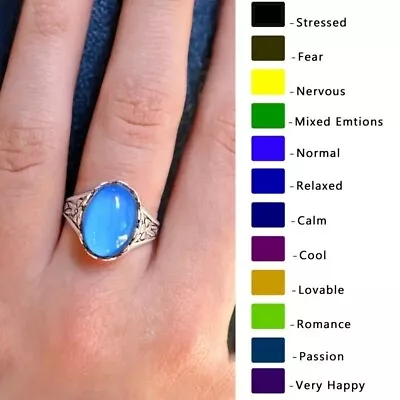 Mood Ring / Colour Changing / Vintage Look / Gothic / New - UK Seller Size N / 7 • £2.99