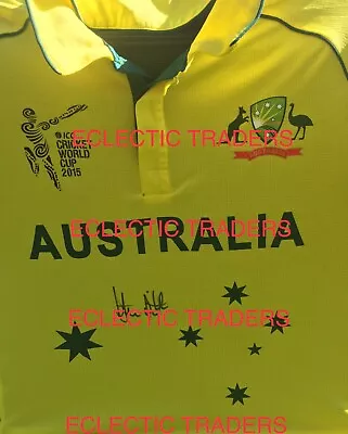 $345 • Buy Steve Smith SIGNED 2015 ODI Australia Cricket World Cup Winner Shirt. Asics. 