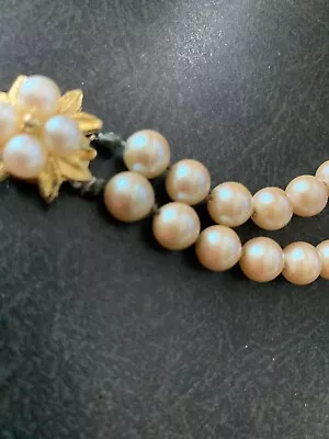 Vintage Double Strand Knotted Pearl Bracelet • $6.99