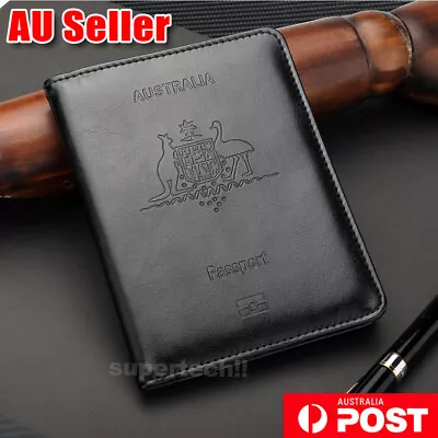 $9.45 • Buy Black Travel Secure Leather Passport RFID Card Ticket Money Wallet Holster Bag