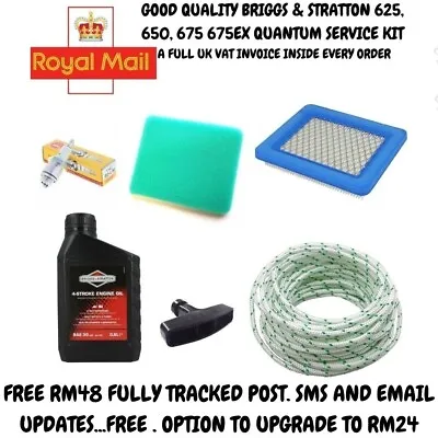 Briggs & Stratton Quantum 625 650 675 675EX Pre / Air Filter & Oil Service Kit • £27.99