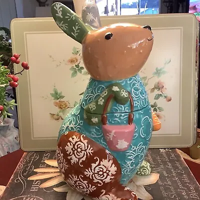 Cracker Barrel “EASTER” Cookie Jar~Multi Color Rabbit/Bunny~12.5”H X 7”W~Love ❤️ • $54.99