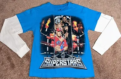 WWE Shirt Boys Size Large 2011 NWOT John Cena Undertaker Rey Misterio Superstars • £26.87