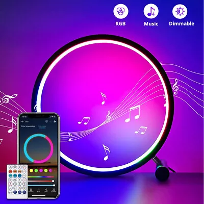 RGB Round LED Desk Light Table Lamp Atmosphere Bedside Fixture Stand Night Light • $53.99