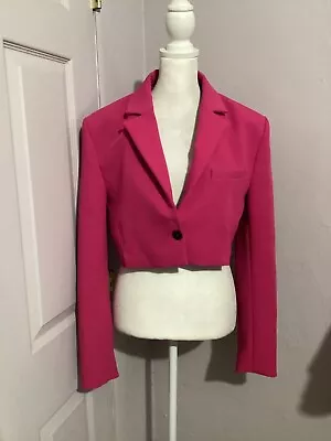 Zara Hot Pink Blogger Favorite Cropped Blazer  • $35