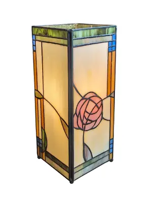 Tiffany Mackintosh Style Square Table Lamp 27cm • £67.99