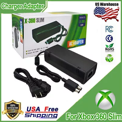 For Microsoft Xbox 360 Slim 360S AC Adapter Brick Charger Power Supply Cord USA • $16.89