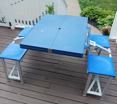 Suitcase Folding Handy Picnic Table & Chair Set By Milwaukee Stamping Vintage  • $105.99