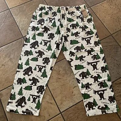 Lounge  Pants Bigfoot Pajama Sleep Yoga PJ Sasquatch Woods Elastic Pockets 3XL • $15.99