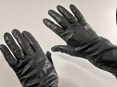 Van Raalte Women's Forearm Length Black Leather Gloves • $18