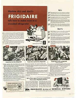 1943 Frigidaire Refrigerator How To Make Room Vintage Print Ad • $8.95