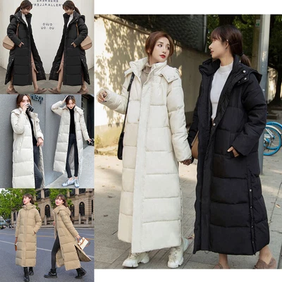 £26.96 • Buy UK Women Ladies Extra Long Winter Coat Padded Quilted Puffa Jacket Warm Hooded