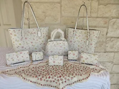 NEW Coach Signature Mystical Floral Chalk Options: Tote Wallet Satchel SET(S) • $276.67