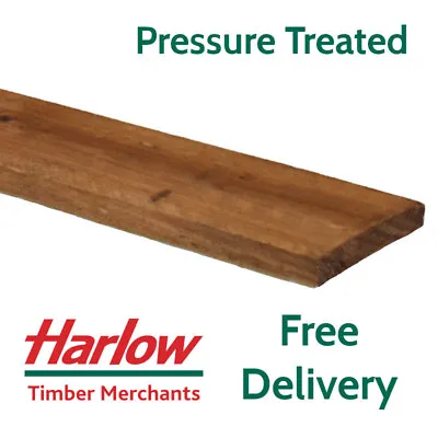 Gravel Boards 22x150mm Brown Pressure Treated Timber 6x1 Inch Fencing Rails Kick • £58.99