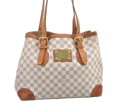 Authentic Louis Vuitton Damier Azur Hampstead MM N51206 Shoulder Tote Bag 1605H • $1.25