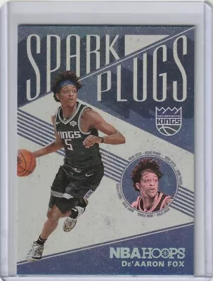 DE'AARON FOX Kings 2019/20 Panini NBA Hoops Spark Plugs #9 Holo Foil Insert Card • $2.99