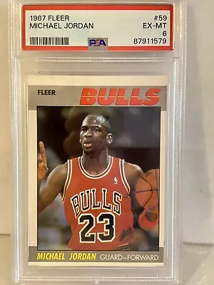 1987-88 Fleer - #59 Michael Jordan PSA 6 • $180