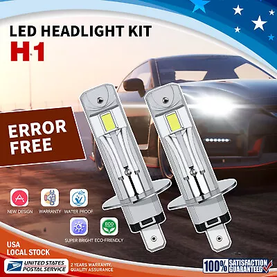 H1 LED Headlight Super Bright Bulbs Kit White 40000LM High/Low Beam 6000K • $19.99