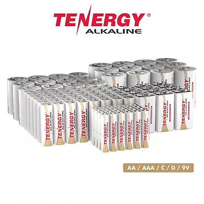 Tenergy ALKALINE AAA AA C D 9V Non-rechargeable Batteries LOT • $239.99