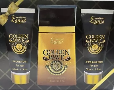 Golden Wave Perfume For Men By Creation Lamis Gift Set With100ml Edt  • £13.99