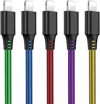 IPhone Charger 5 Pack 2m 6ft Cable Phone Charging Syncing Cord Charger Cable AU • $24.99